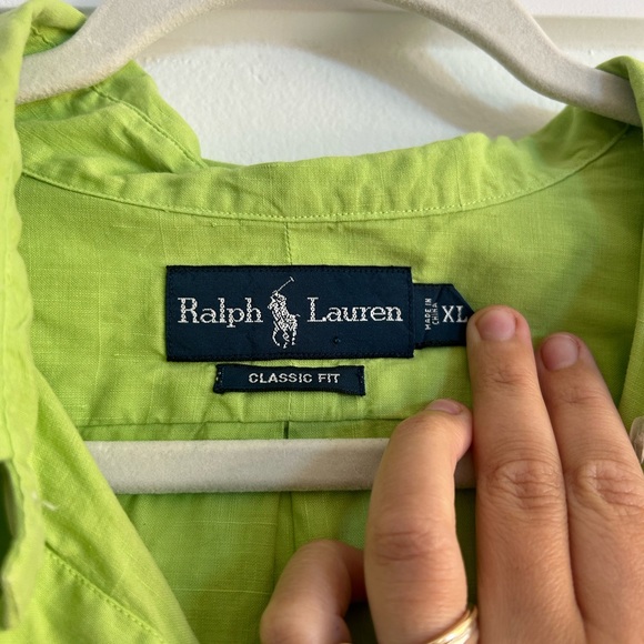 VTG Ralph Lauren green button down - Picture 4 of 5